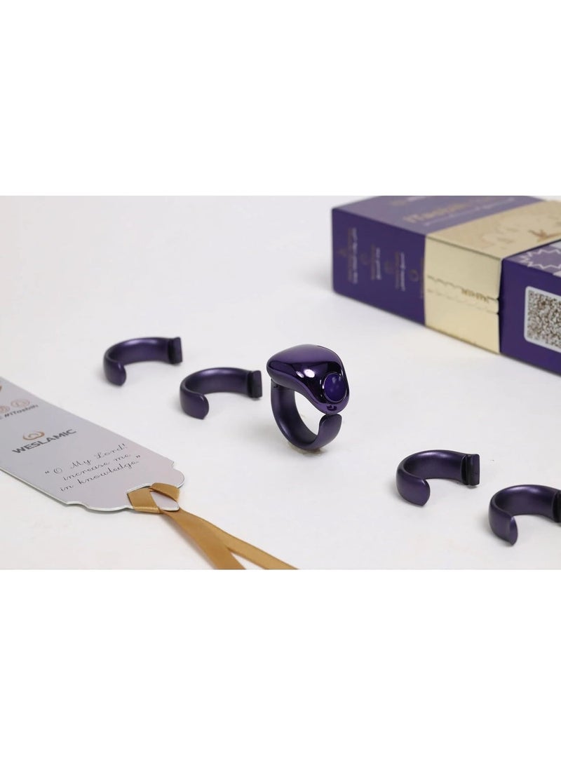 WESLAMIC ITasbih Zikr Smart Ring  beads ring... Available in five sizes: 16 cm, 18 cm, 20 cm, 22 cm, 24 cm (Lavender Purple) 2026 New!! - Image 2
